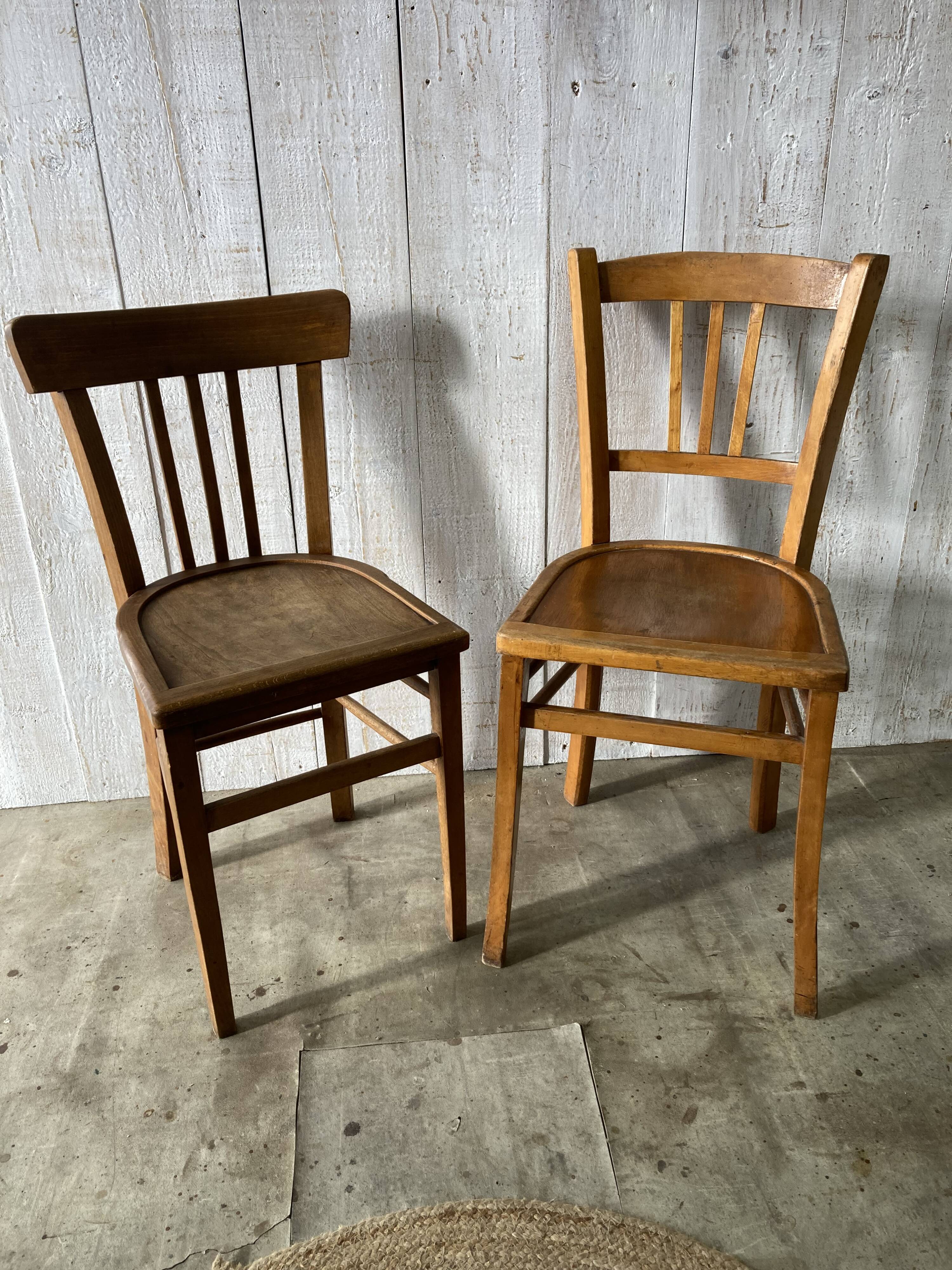 Set of 4 mismatched bistro chairs