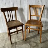 Set of 4 mismatched bistro chairs
