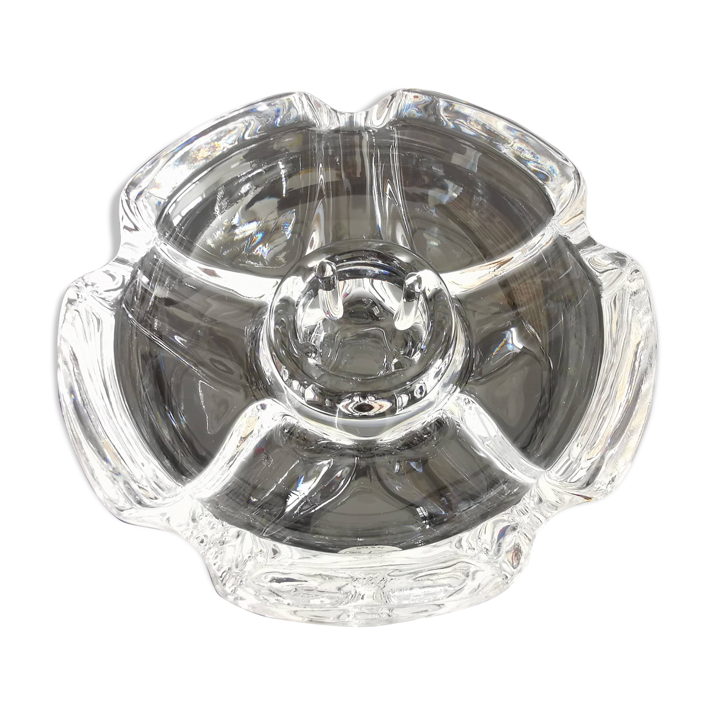 Vintage floriform candle holder "Lude" Cristal d'Arques