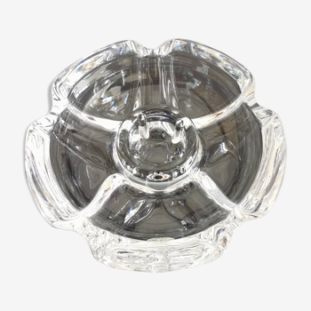 Bougeoir vintage floriforme "Lude" cristal d'Arques