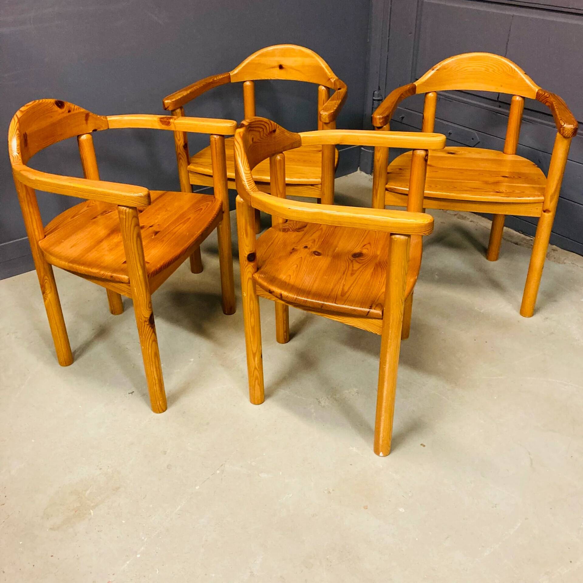 Ensemble de 4 chaises de salle à manger de Rainer Daumiller, danois, années 1980