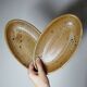 2 oval stoneware/ceramic dishes, vintage Salins, 1960s