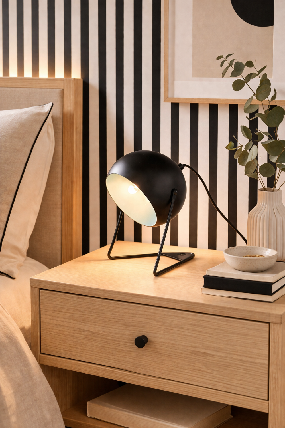 Adjustable black table lamp