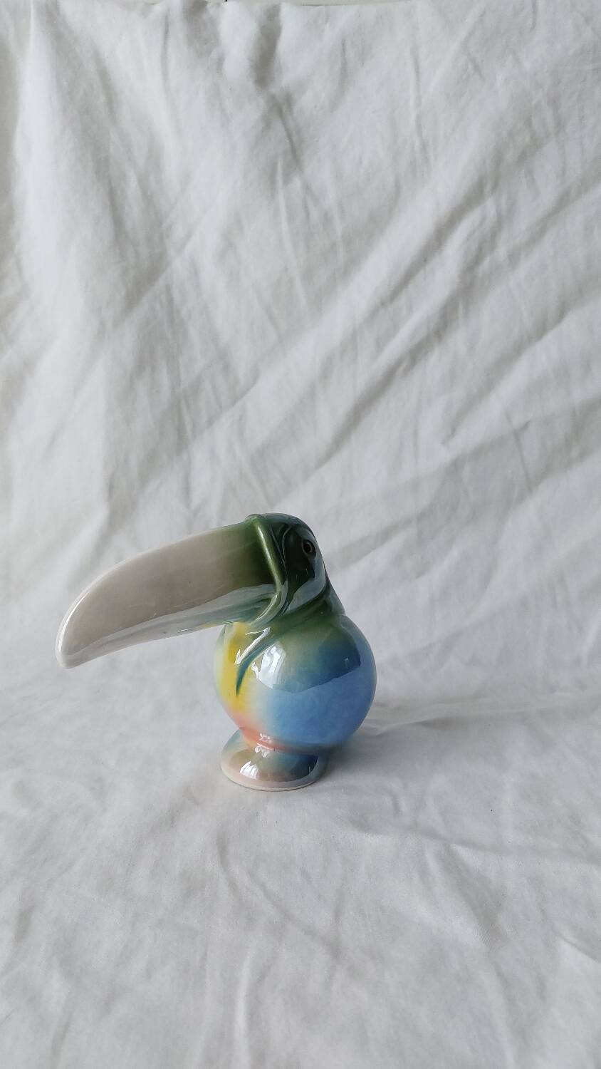 Ceramic Toucan Pastel Iridescent Enamel Decoration