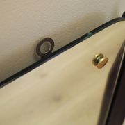 Mirror in mahogany frame, Italian design, 1970s, production: Italy