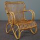 Fauteuil Belse 8 en rotin Dutch Design, 1950