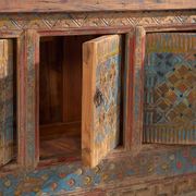 Storage unit, sideboard in painted wood and original blue patina, c.1850