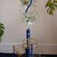 Vintage hollywood regency lotus lamp blue