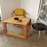 Square pine coffee table