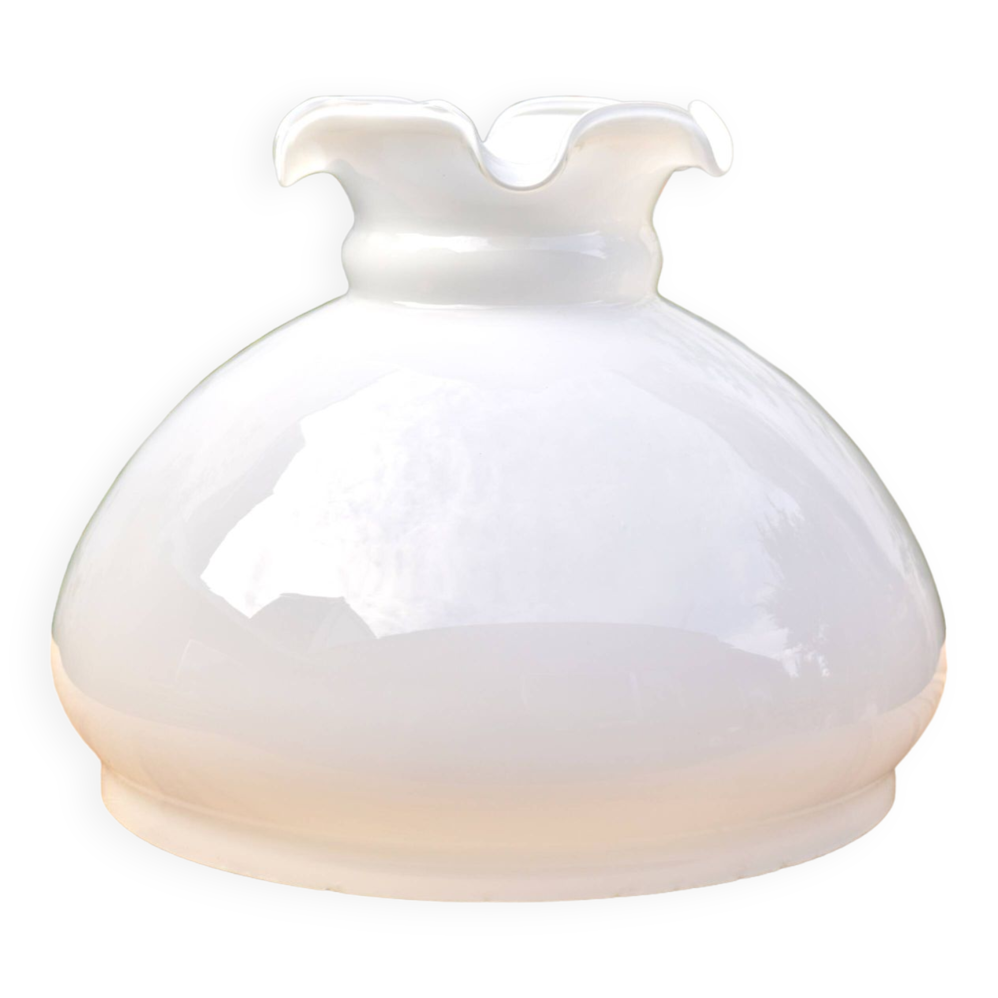 Large vintage lampshade in white opaline