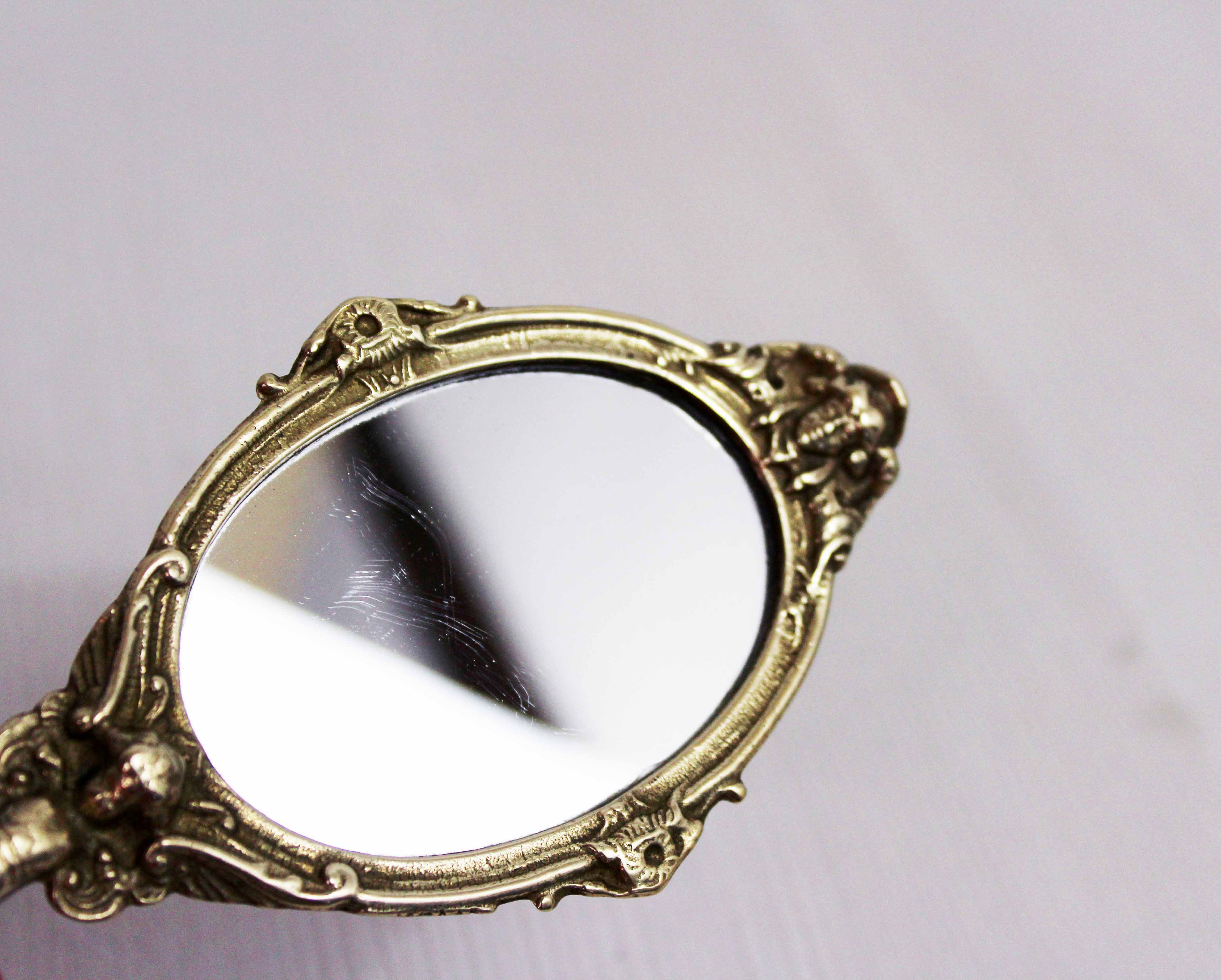 Brass hand mirror 1950