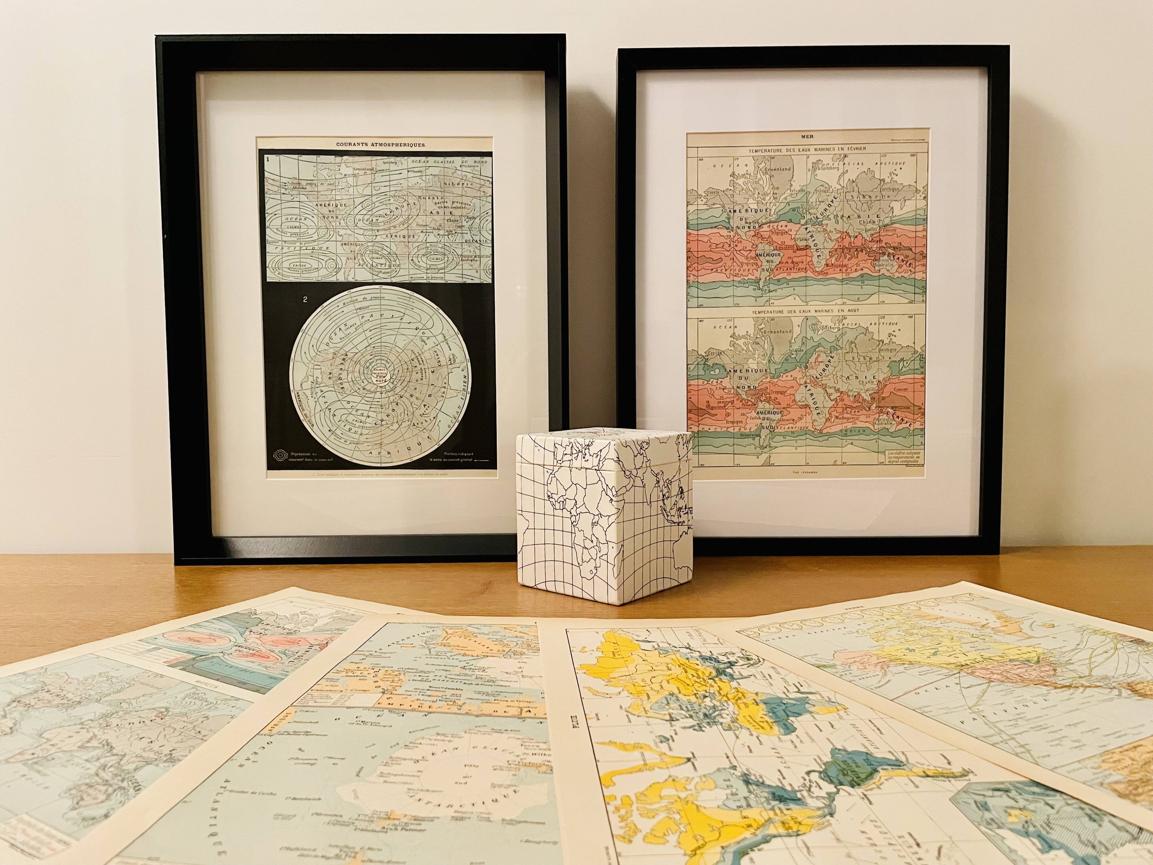 Lithograph map on the poles - 1900