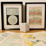 Lithograph map on the poles - 1900