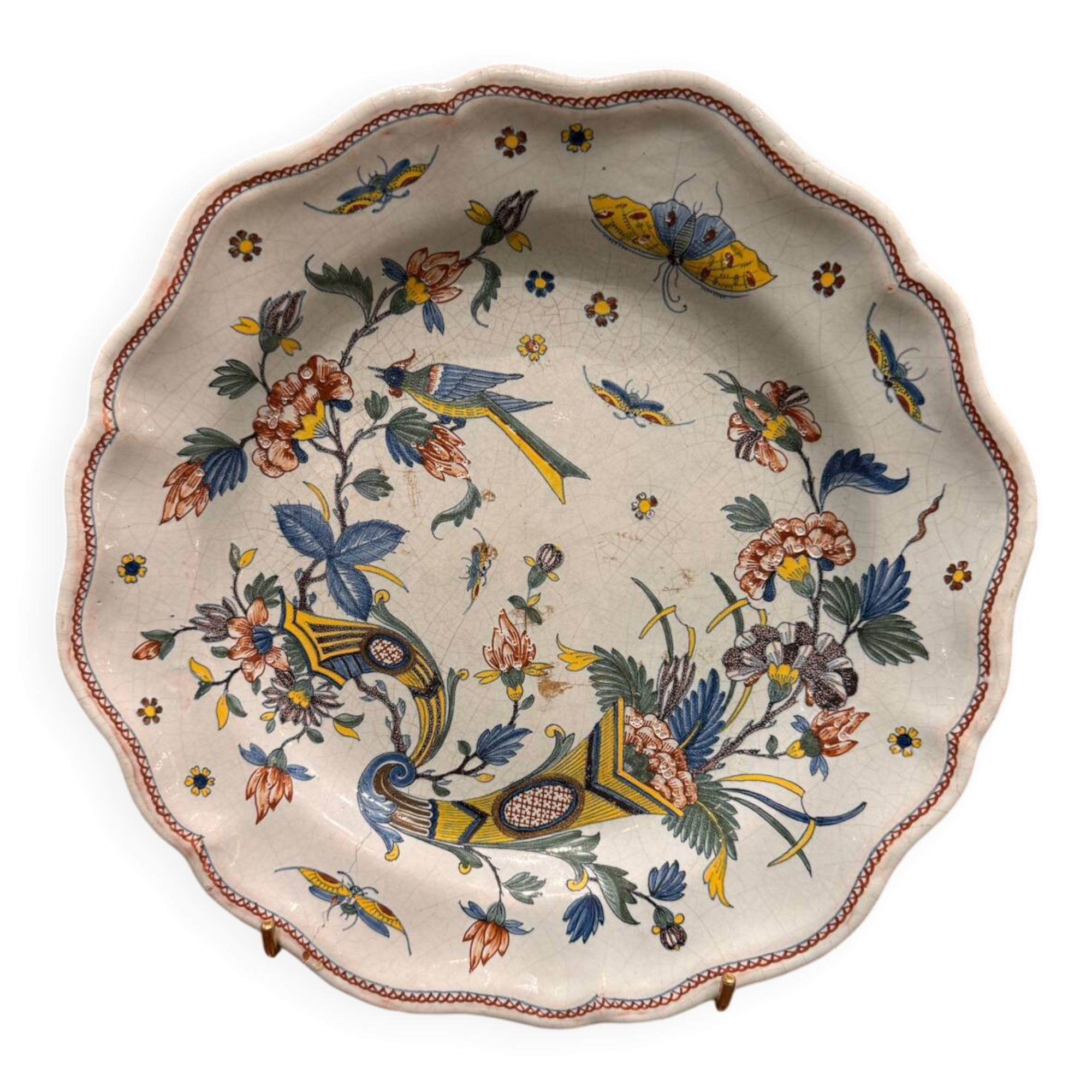 Rouen earthenware round dish