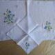 Hand-embroidered table duo in linen voile – Bluebells & Butterfly