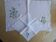 Rectangular tablecloth and its matching hand-embroidered linen voile napkin – Bluebells & Butterfly