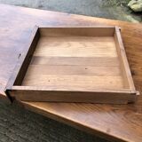 Farmhouse table with cat bar in solid oak with 1 drawer