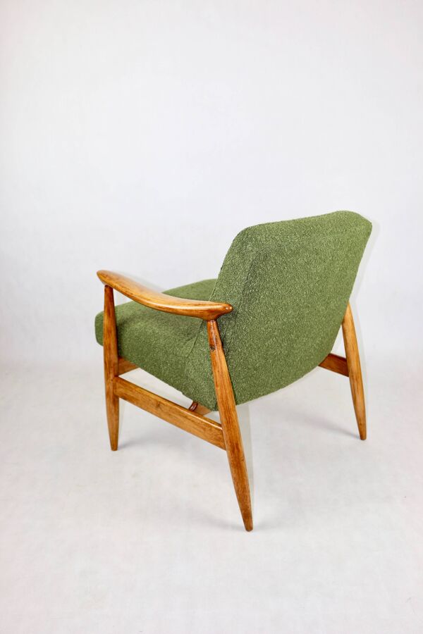Fauteuil vintage GFM 300-202 design J.Kedziorek Loft années 70 boucle verte - 2 pièces disponibles