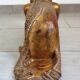 Burmese Buddhist monk statue in prayer, 19th century.