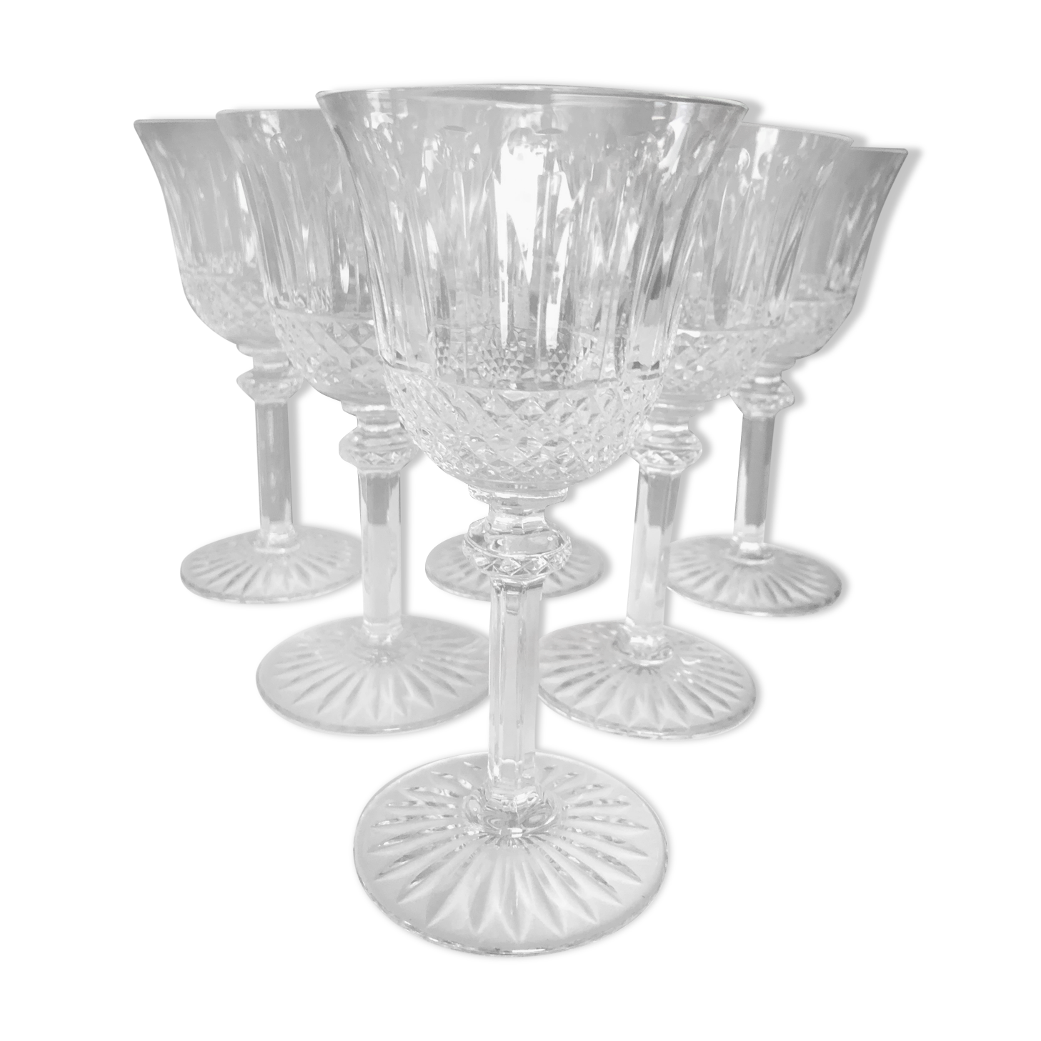 6 crystal water glasses from Saint Louis Tommy