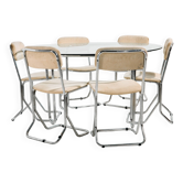 Italian chrome dining set, 7-piece set