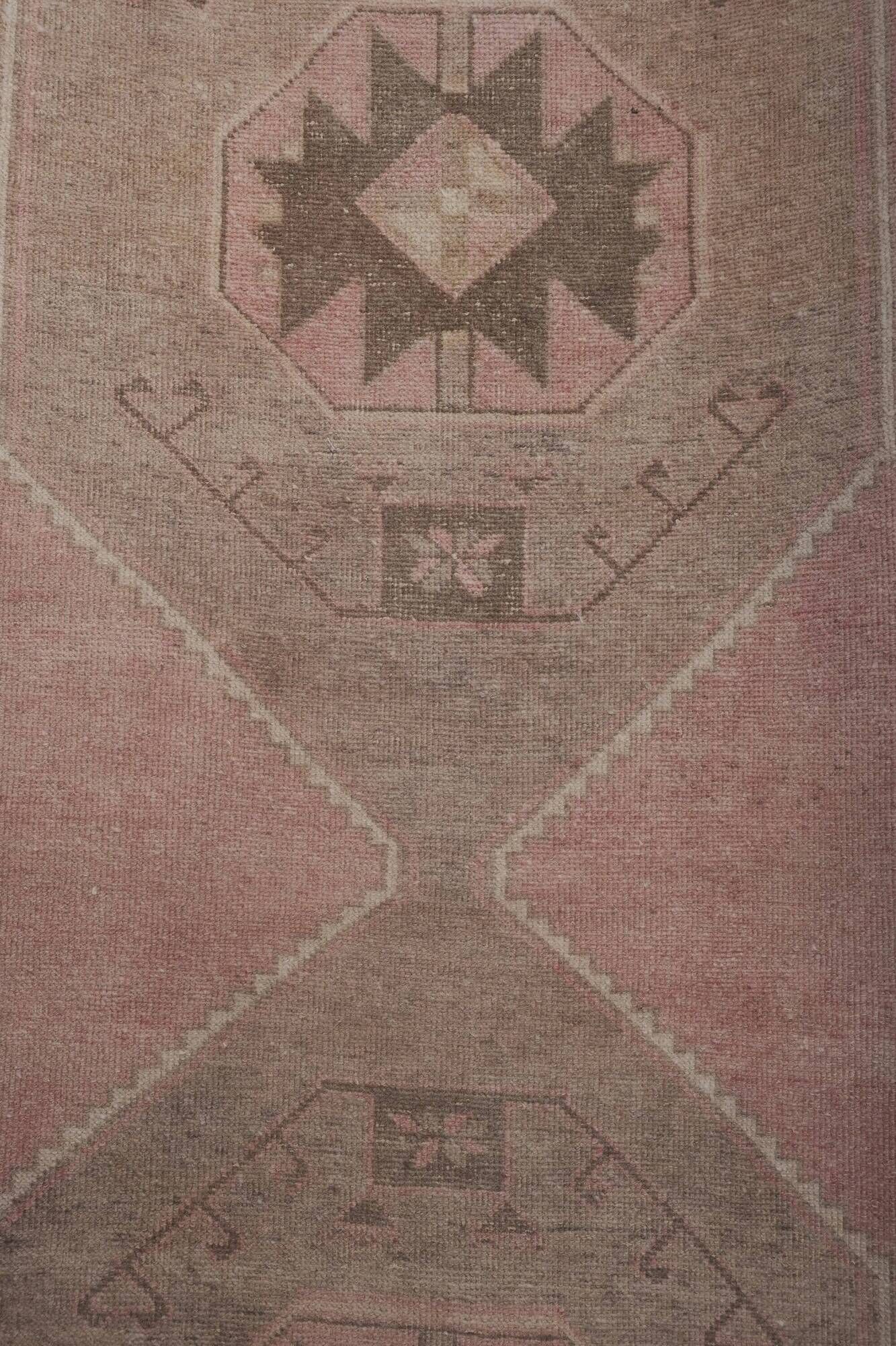 Tapis de couloir turc vintage 87x846 cm