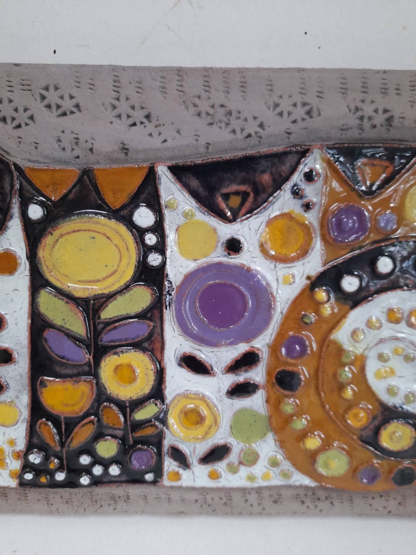 Large wall ceramic Cat by Renate Rhein