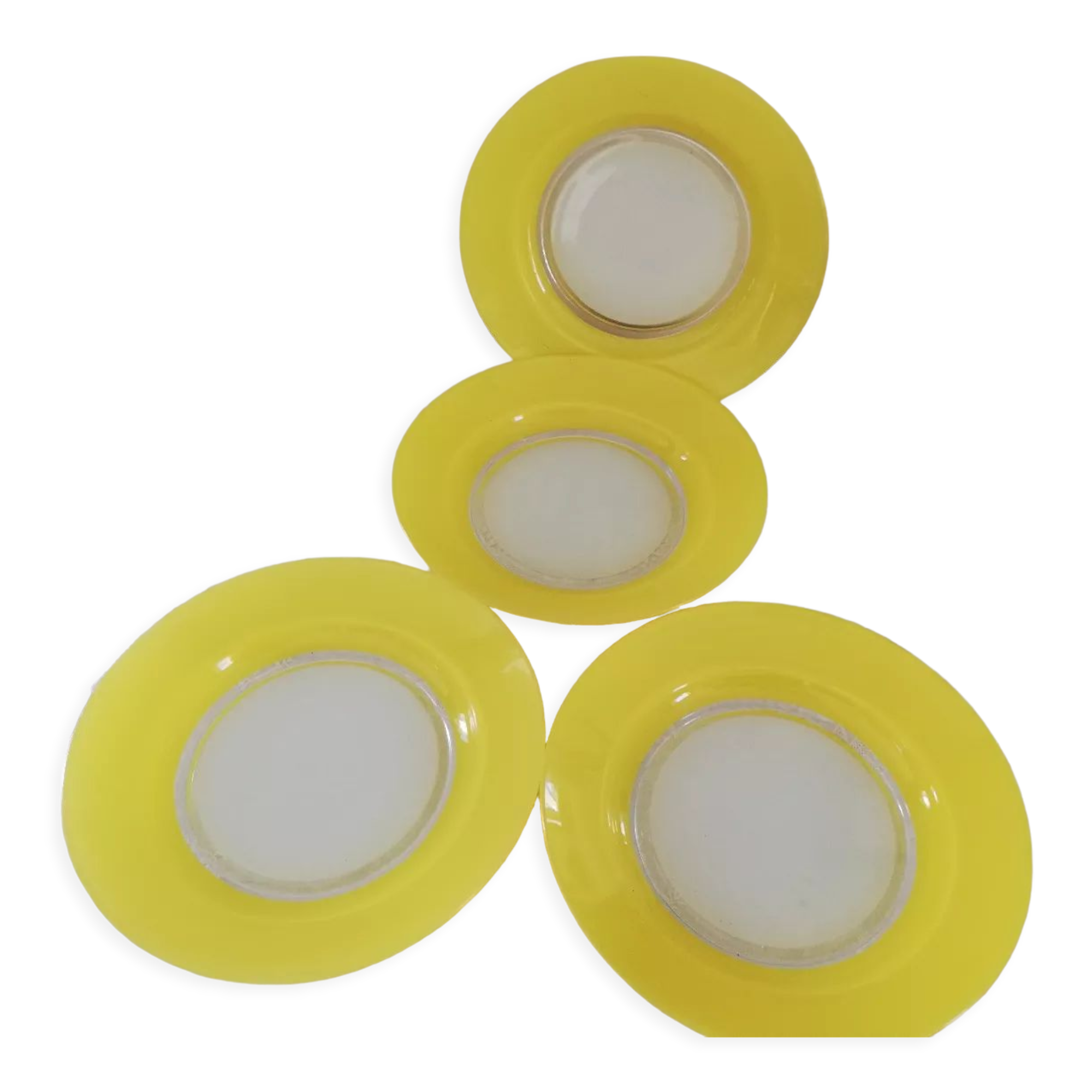 Set of 4 vintage Duralex hollow plates