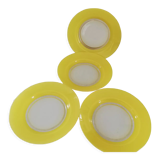 Set of 4 vintage Duralex hollow plates
