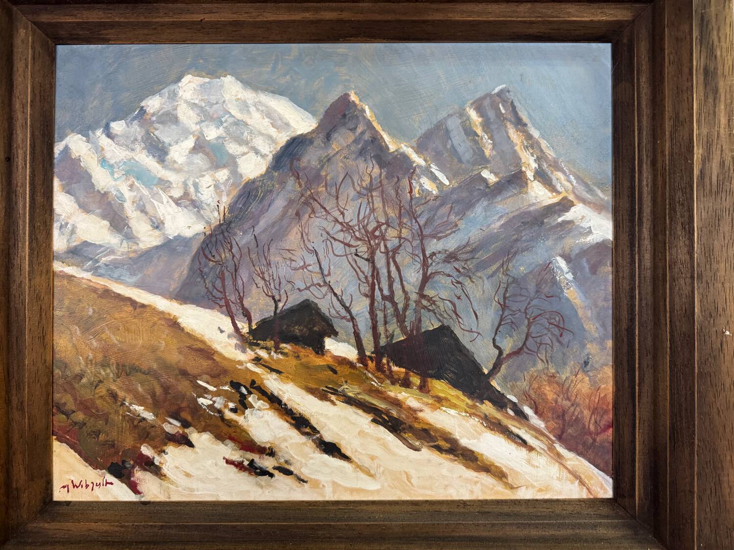 Marcel Wibault Winter Mountain Painting
