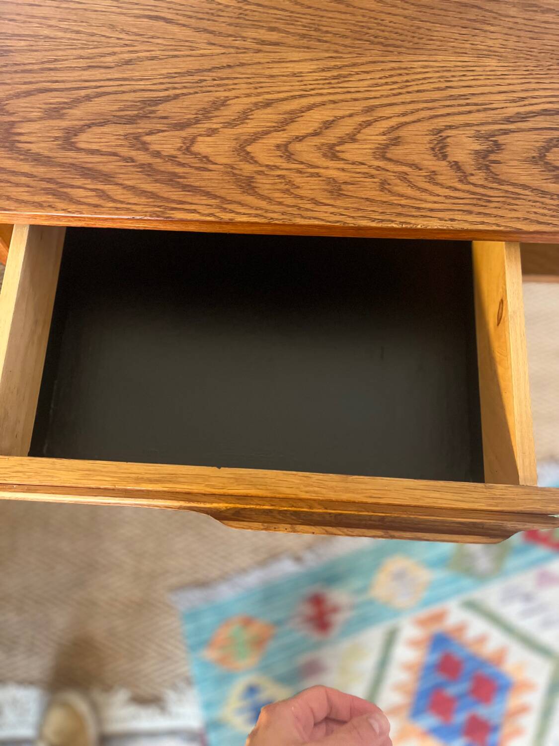 Vintage desk sled legs oak veneer