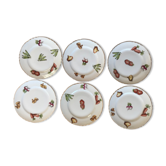 Set of 6 old dessert plates