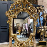 Mirror With Putti In Golden Wood From Napoleon III Period 1m96 X 1m33