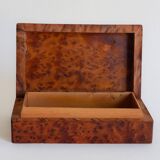 Rectangular box or small casket in elm burl, 1970s