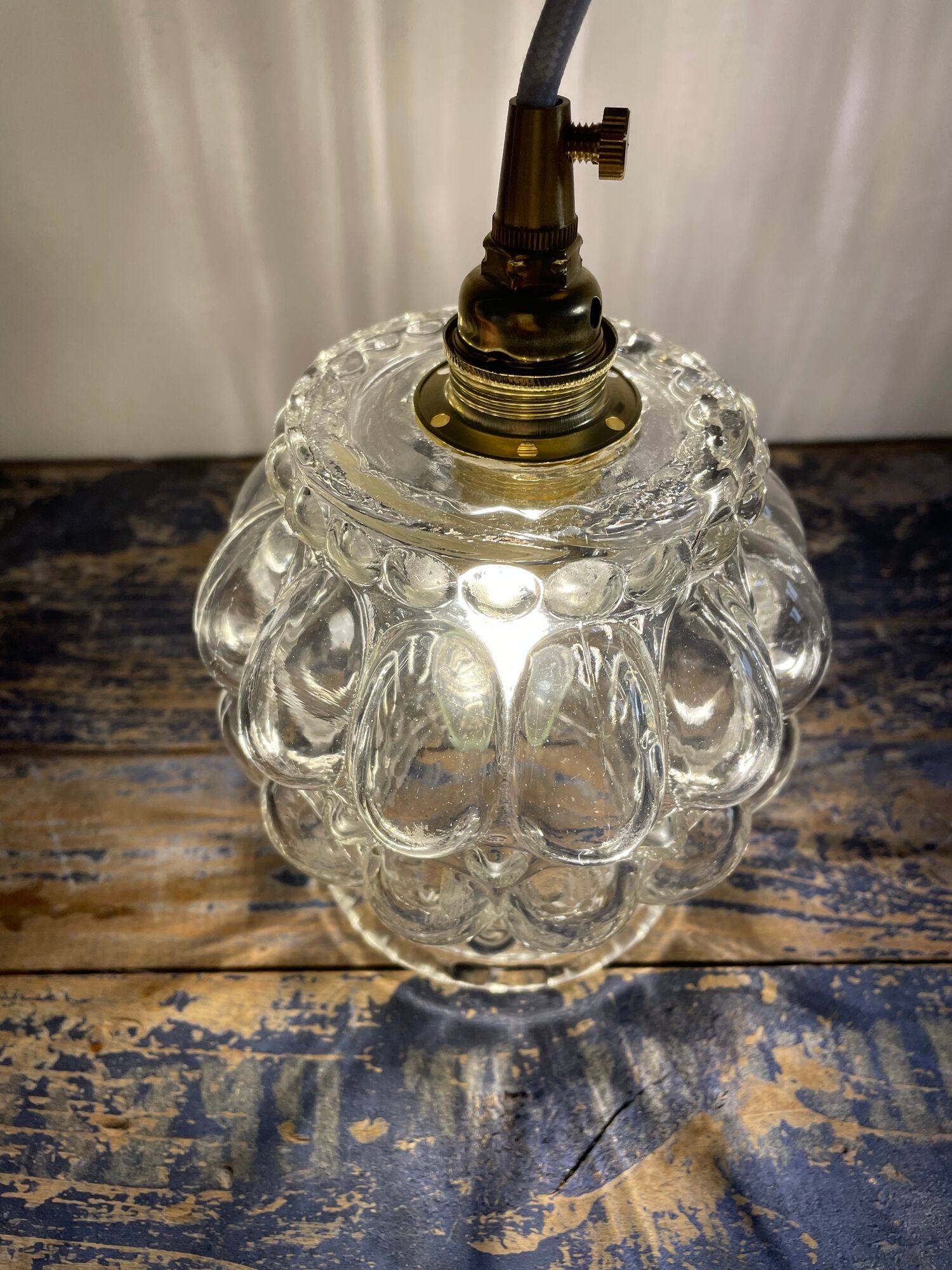 Hanging lamp pressed molded glass