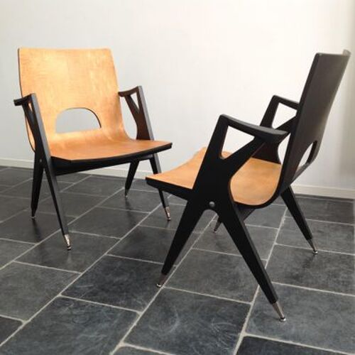 Set de 2 fauteuils de Malatesta et Mason, 1950s