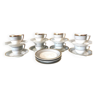 LIMOGES Gaston Sailly coffee service, white, gray and gold