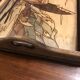 Pyrograved wooden platter - Asian decor