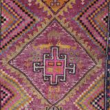 Vintage Turkish Oushak Rug Handwoven 127x370 cm