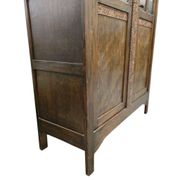 Bibliothèque vitrée vintage en bois foncé