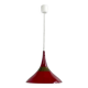 Scandinavian pendant light in red metal and brass, 1960