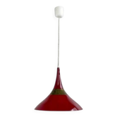 Suspension scandinave en métal rouge et laiton, 1960