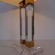 Hollywood Regency Acrylic Glass & Brass Table Lamp, Italy, 1970s
