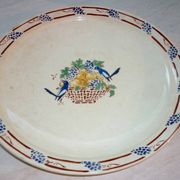 Round dish 32.5 cm Gournay signed M. Goupy for MAISON ROUARD