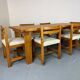 Ensemble de salle à manger moderniste du milieu du siècle en pin, style Chapo, Perriand, Jeanneret, années 50
