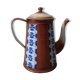 Enamelled coffee maker brown frieze blue flowers