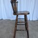 Chaise de bar en bois sculpté vintage : tabouret haut de ferme des années 1970
