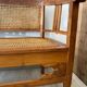 Art Deco wooden and cane bench
