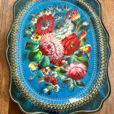 Hand-painted Russian metal tray
