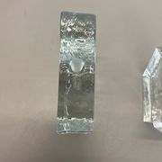 Set of 2 "brutalist" rock glass vases, germany 1970